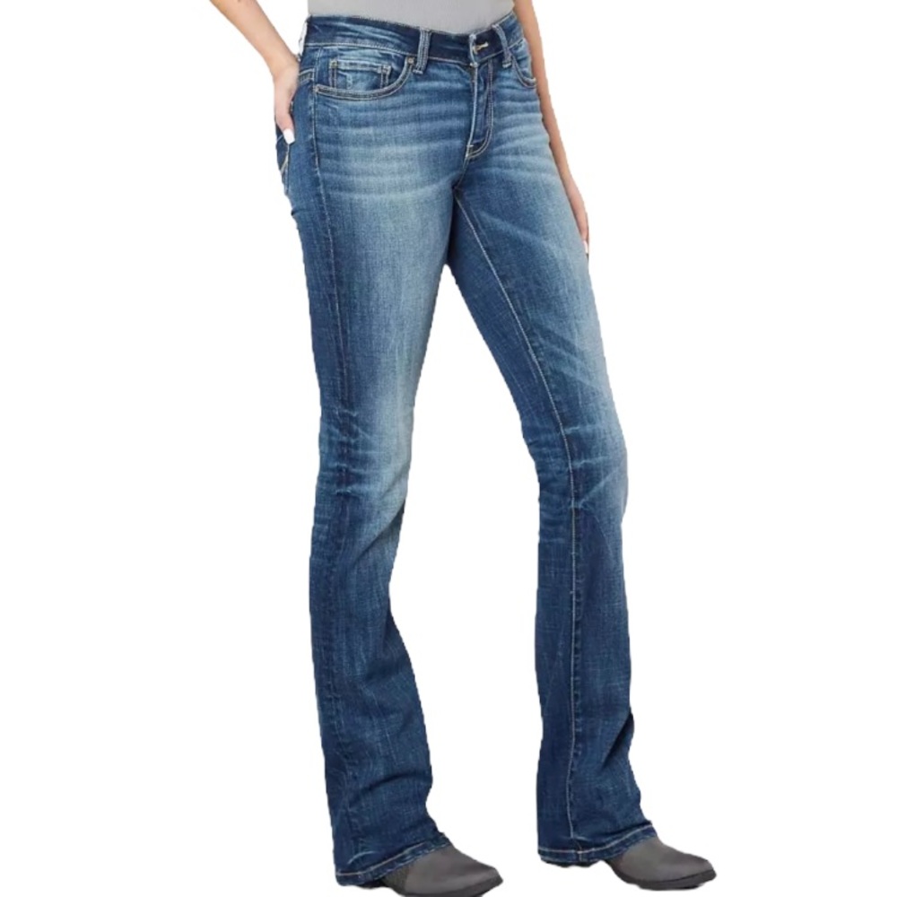 BKE Stella Mid Rise Tailored Bootcut Medium Wash Jeans Size 25
